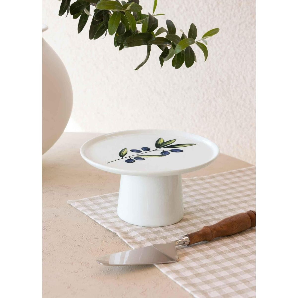The Mia Olivos Ayaklı Servis Tabağı 10x19 Cm