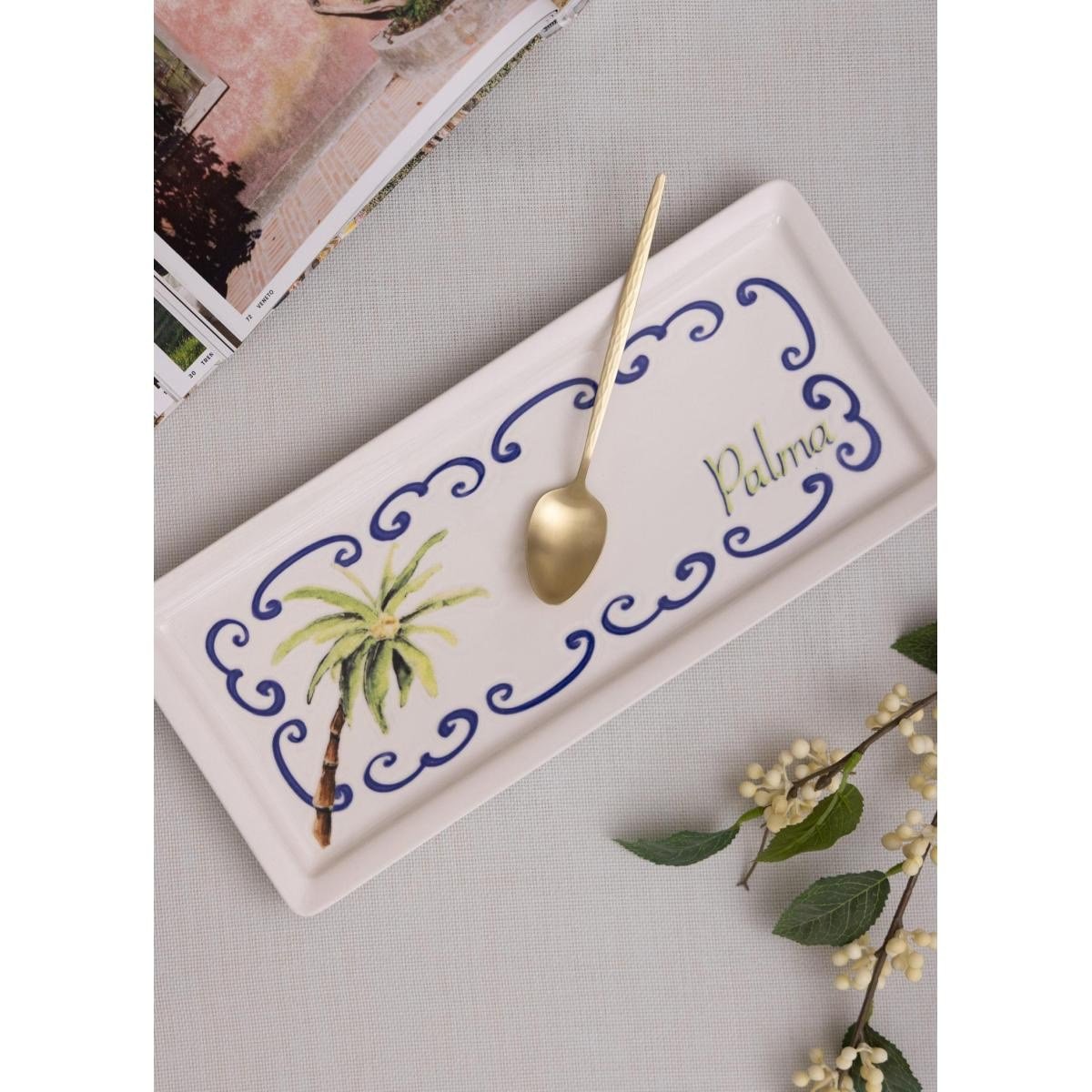 The Mia Palma Dikdörtgen Servis Tabağı 35x16 Cm