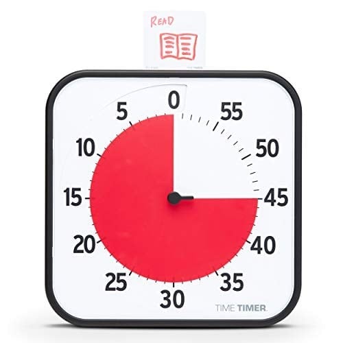 TIME TIMER ORİJİNAL Large 30x30cm - 60 Dakika Görsel Analog Zamanlayıcı Saat - İsteğe Bağlı Akustik Alarm (Ses Kontrolü) Yüksek Sesli Tıklama Yok; Zaman Yönetimi Cihazı (Siyah)