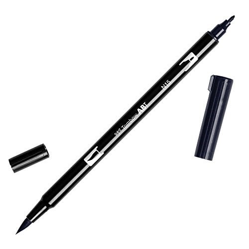 Tombow AB-T Dual Brush Pen Grafik Kalemi, Black N15