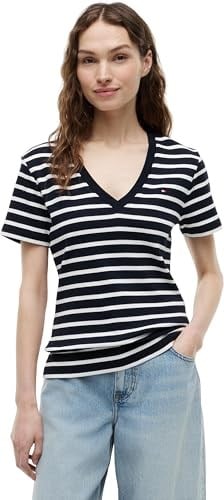 Tommy Hilfiger Slim Cody V-nk Ss Ww0ww40584 S/S T-Shirt Kadınlar