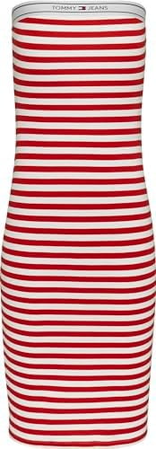 Tommy Hilfiger Tjw Logo Tape Stripe Tube Dress Elbise Kadın
