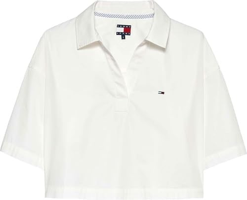 TOMMY HILFIGER TOMMY HILFIGER Kadın Marka Logolu Günlük Kullanıma Uygun Beyaz1 Gömlek DW0DW22596 YBL - Bedenler: XS, S, M, L