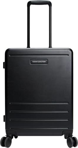 Tommy Hilfiger Unisex Kabin Boy Valiz, TH Cabin Size Suitcase, Siyah, Üniseks Yetişkin
