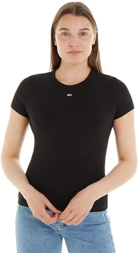 Tommy Jeans TJW SLIM ESSENTIAL RIB SS Tişört Kadın