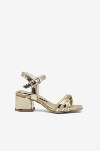 Tonny Black Kız Çocuk Topuklu Sandalet Taş Detaylı Tokalı Yazlık Casual - Bedenler: 28 EU, 29 EU, 30 EU, 35 EU, 36 EU