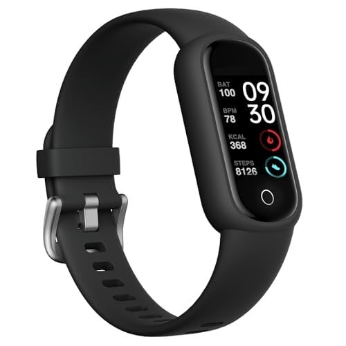 TOOBUR Fitness takip cihazı, uyku izleyici, IP68 su geçirmez, aktivite izleyici, siyah