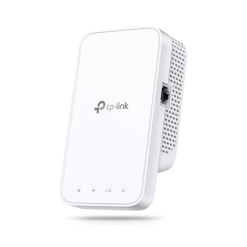 TP-Link RE330 WLAN amplifikatör tekrarlayıcı AC1200 (867 Mbps 5 GHz + 300 Mbps 2.4 GHz, WiFi amplifikatör, uygulama kontrolü, sinyal gücü göstergesi, tüm WLAN cihazlarıyla uyumlu, AP modu)