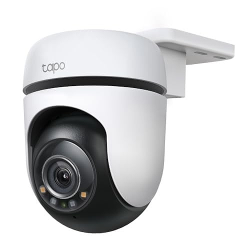 TP-Link Tapo TC41 2K Dış Mekan Pan/Tilt Güvenlik Wi-Fi Kamera, IP65 Hava Koşullarına Dayanıklı, Hareket Algılama, 360° Görsel Kapsama Alanı, Tam Renkli Gece Görüşü, Yerel Depolama, Alexa ve GoogleHome