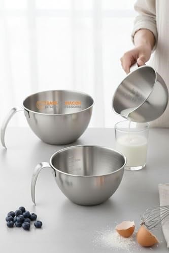 Transformacion Inox Çelik Profesyonel Ölçülü Karıştırma Kabı Seti -400-600 Ml Sos & Hazırlık Şefi Serisi