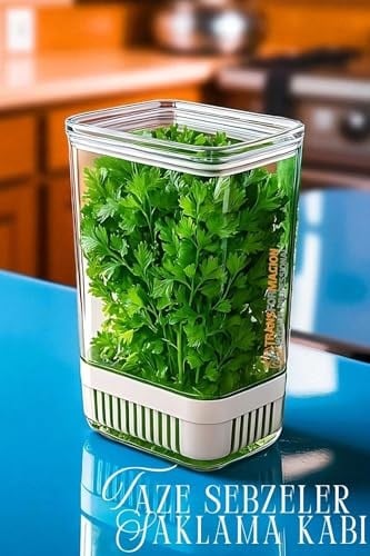 Transformacion Yeşillik Saklama Kabı 2900 ml - Taze Yeşillik İçin Süzgeçli Saklama Kutusu, 7430000721957