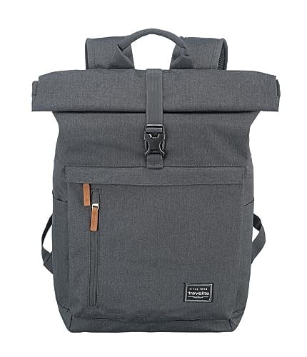 Travelite El bagajı sırt çantası, dizüstü bilgisayar bölmeli, 15,6 inç (15,6 inç), bagaj serisi BASICS Daypack Rollup: Toplama fonksiyonlu pratik sırt çantası