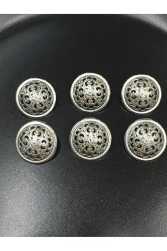 Trençkot Ve Ceket Düğmesi Takımı 6 Lı Set Gümüş