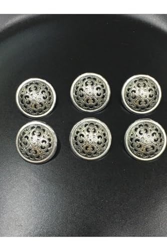 Trençkot Ve Ceket Düğmesi Takımı 6 Lı Set Gümüş