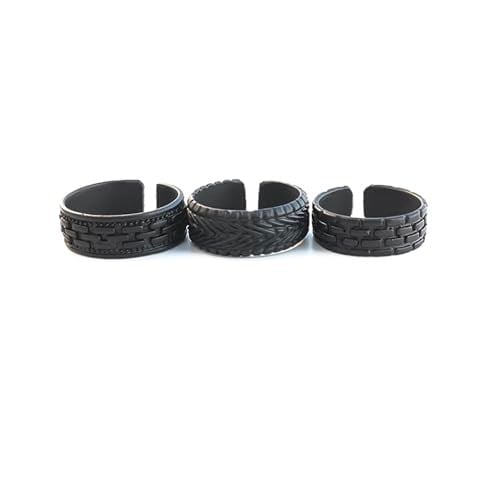 Trend Collection Erkek Mat Siyah Ayarlanabilir 3 'lü Klasik Yüzük Set