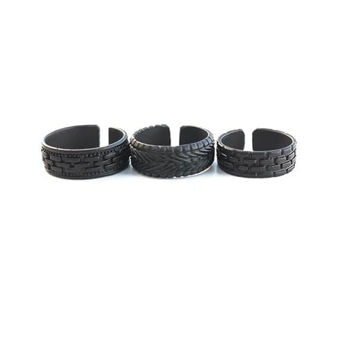 Trend Collection Erkek Mat Siyah Ayarlanabilir 3 'lü Klasik Yüzük Set