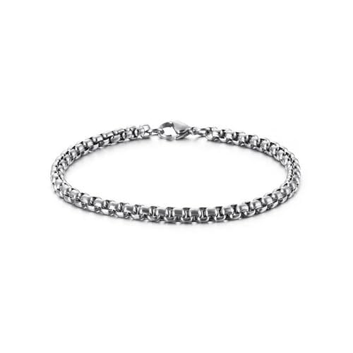 Trend Collection Gümüş Kararmaz Çelik Silver Arnavut Zinciri Örme Model Erkek Bileklik
