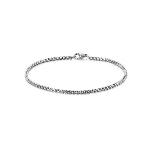 Trend Collection Gümüş Kararmaz Çelik Silver Arnavut Zinciri Örme Model ince Erkek Bileklik