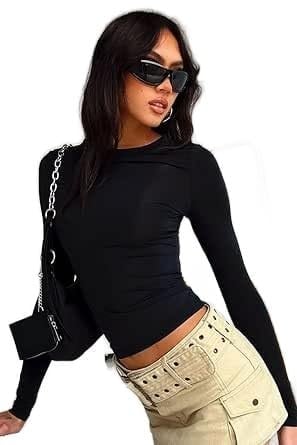 TrendSeninle Siyah Bisiklet Yaka Basic Uzun Kollu Body SİYAH S