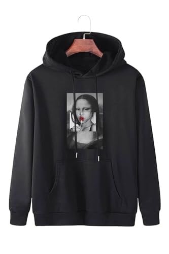 TrendSeninle Unisex Monalisa Baskılı Oversize Sweatshirt Hoodie