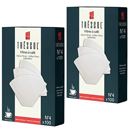 Trescol Kahve Filtresi 4 Numara (Büyük Boy) Beyaz Kağıt 2X100 200'lü Paket