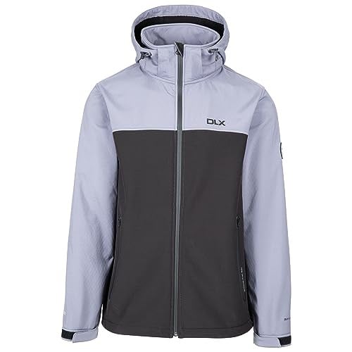 Trespass DLX Erkek Softshell Ceket Fermuarlı Kapüşon Geri Dönüştürülmüş Malzemelerden Yapılmıştır Moyler, fırtına gri, M