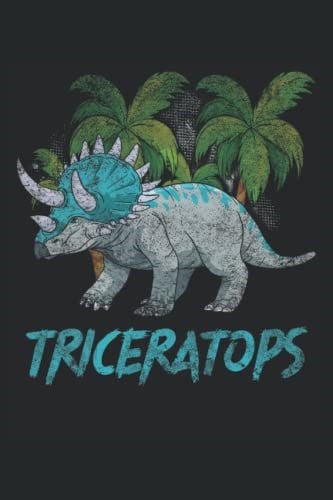 Triceratops Design para Dino Fans, Dinosaur: Cuaderno alineado 6x9 con 120 páginas. (Spanish Edition)