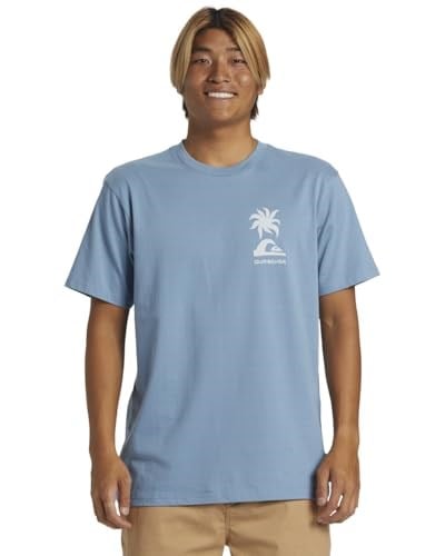 Tropical Breeze Erkek Mavi Günlük Stil T-Shirt AQYZT09562-W12