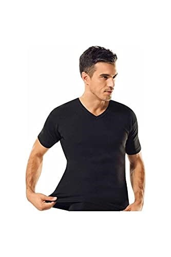 Tutku 12 Adet Siyah Renk V Yaka Atlet Fanile Siyah L