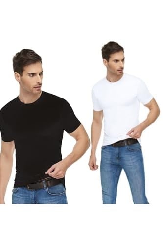 Tutku Elit 2'li Paket Erkek Sıfır Yaka T-Shirt,%94 Pamuk%6 Elastan, Siyah-Beyaz, XL Beden