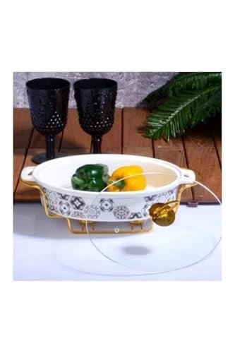 Twn017 Porselen Telli Oval Tencere 34 Cm