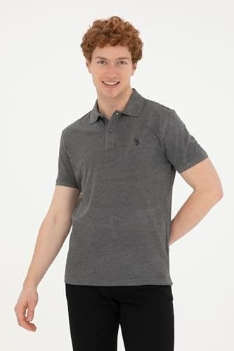 U.S. Polo Assn. Polo Yaka Kısa Kollu Antrasit-Melanj Erkek%100 Pamuk T-Shirt 1792406 M
