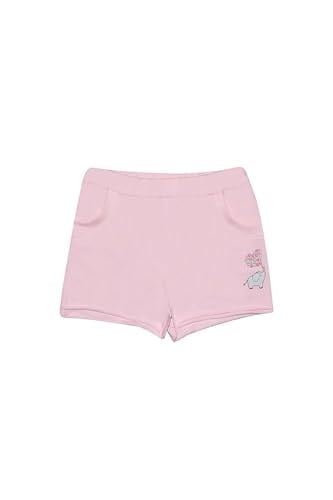 Uçuk pembe Kız Çocuk İki İplik Fil Baskılı Şort