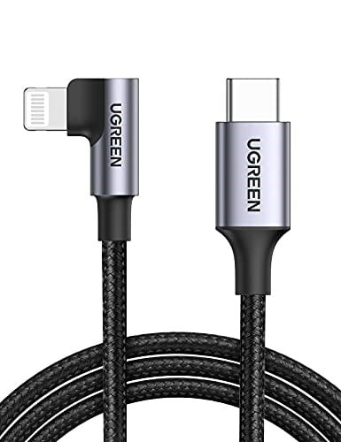 Ugreen 3A USB C to Lightning 90 Derece Örgülü Data ve Şarj Kablosu 2 Metre