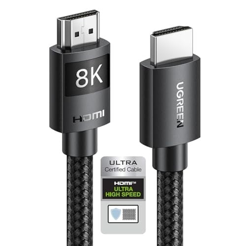 UGREEN 8K HDMI 2.1 Kablo 3D eARC HDCP 2.2/2.3 PC için PS5/PS4 Soundbar HDTV(5m) | 4K@240Hz 10K 8K@60Hz, Dinamik HDR eARC Dolby Atmos, HDCP 2.3, PS5 PS4 Xbox Roku TV HDTV Blu-ray Projektör ile Uyumlu