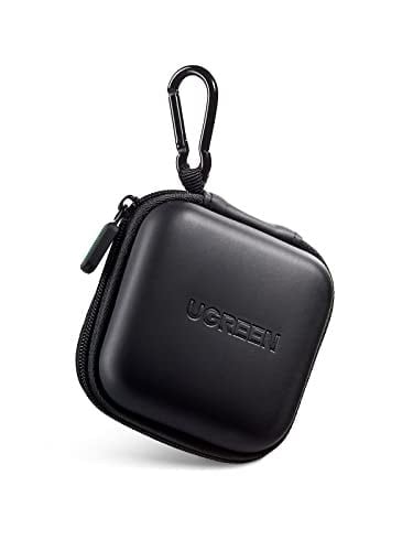 UGREEN Kulaklık çantası Case in Ear kulaklık kılıfı koruyucu kılıf darbeye dayanıklı koruyucu çanta kulaklık saklama kutusu Earphone Cover sert kılıf Airpods, Earpods, MP3 çalar vb. ile uyumlu, Siyah