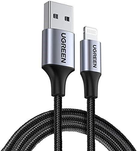 Ugreen Lightning iPhone Örgülü Data ve Şarj Kablosu Siyah 1.5 Metre