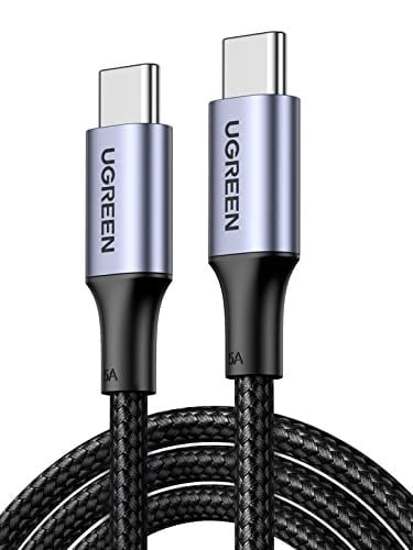 UGREEN USB C - USB C Kablosu, iPhone 16/16 Plus/16 Pro/16 Pro Max/15, MacBook Pro, iPad Pro, Dell XPS, Samsung Galaxy S24/S23/S22 Ultra, Anahtar, Piksel, 6.6FT Siyah için USB C Şarj Kablosu(2m)