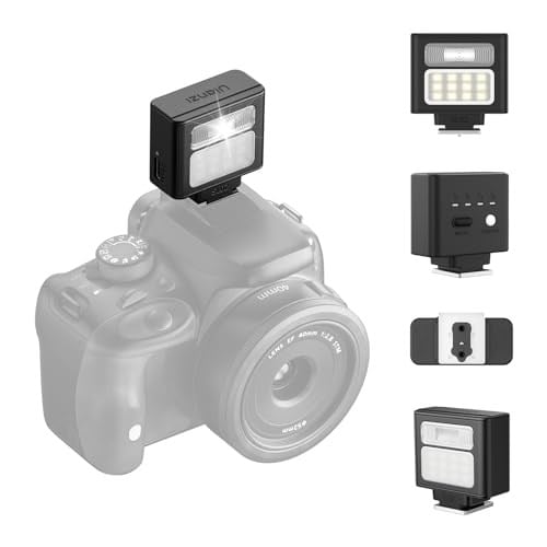 ULANZI SL02 Mini Kamera Flaş, GN8 6500K Kamera Speedlite Flaşları, 4 Güç Seviyesi (1/8~1/1), Mini Manuel Flaş, Nikon, Sony, Fujifilm, Panasonic Kameralar için Tek Kontak Sıcak Ayakkabı
