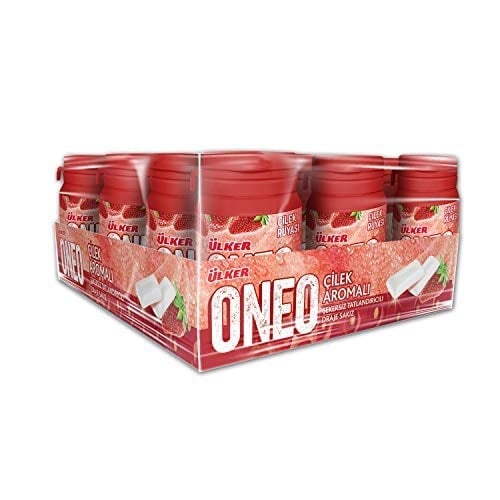 Ülker Oneo Çilek Aromalı Şişe Draje Sakız 60 Gram x 12 x Adet