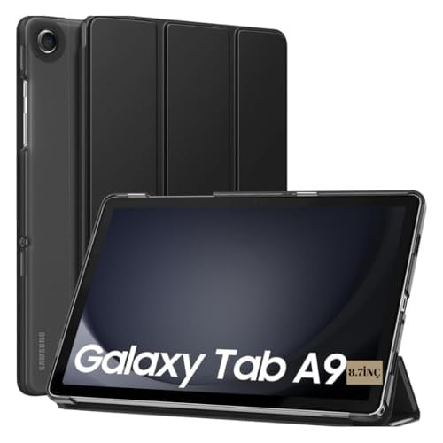UnDePlus Samsung Galaxy Tab A9 8.7inç ile uyumlu Kılıf New PU Deri Smart Standlı Case Uyku Modlu X110 X115 X117 - Seçenekler: iP 2-3-4, Mi Pad 6 / 6 Pro, Glx S7 FE/S8 Plus/S7 Plus...