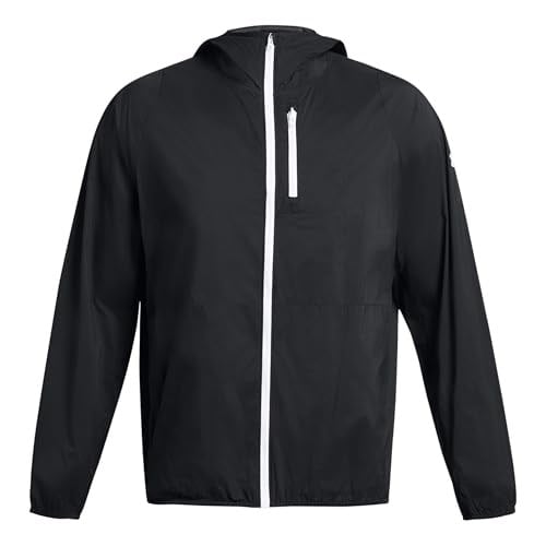 Under Armour Erkek Phantom Windbreaker Koşu Kıyafeti Koşu Ceketi Siyah 001/Beyaz 100 - Siyah
