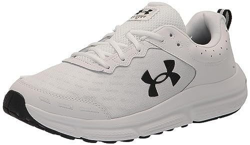 Under Armour Erkek UA Charged Assert 10 Koşu Ayakkabısı, White/Black/Black, 47 EU