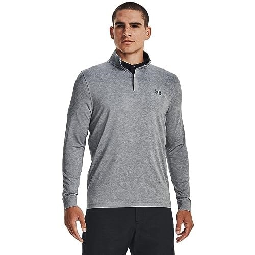 Under Armour Playoff 1/4 fermuarlı uzun kollu tişört Warmup Tops Erkek