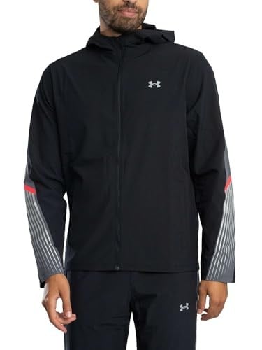 Under Armour UA Velociti Storm Hooded Jkt Erkek Ceket Black/Castlerock/Reflective