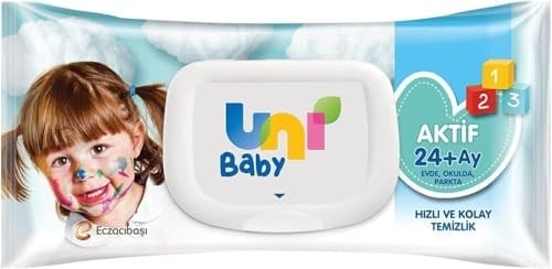 Uni Baby Aktif Islak Mendil 72 Yaprak - Seçenekler: 1 Adet, 1 Adet 3lü paket, 72 2li paket, 72 5li paket
