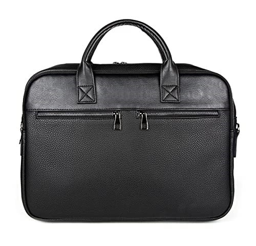 Unisex 15.6'' Deri Evrak ve Laptop Çantası Siyah