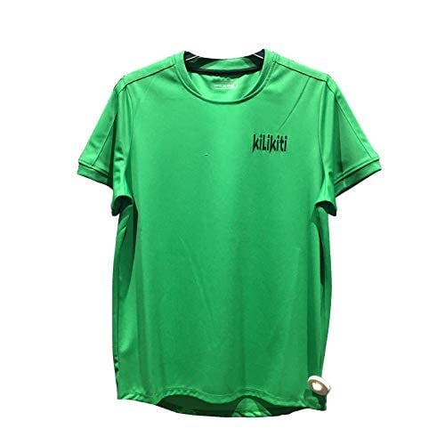 Unisex Çocuk Spor T-Shirt Bisiklet Yaka Yeşil