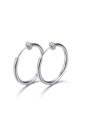 Unisex Gümüş Cerrahi Çelik Deliksiz Fake Piercing Tragus Helix Küpe