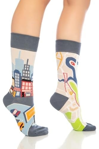 Unisex Mavi Yol Hikayesi Neşeli Çoraplar - 39-42